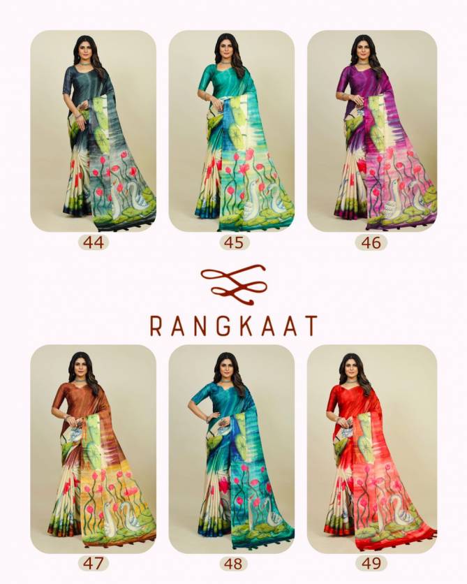 Rangkaat 44 To 49 Tusser Silk Printed Wholesale Saree Suppliers In Mumbai